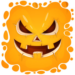 Wall Mural - Funny, cute crazy pumpkin character. Halloween illustration. For printing on T-shirts.