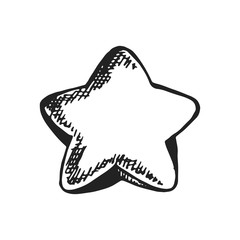 Sticker - star sketch vector isolated icon. object