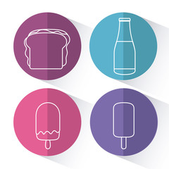 Poster - set of fast food and drink icon