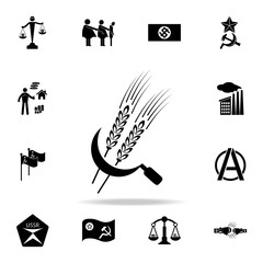 Poster - ear and sickle icon. Detailed set of communism and socialism icons. Premium graphic design. One of the collection icons for websites, web design, mobile app