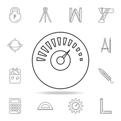 Poster - indicators by the arrow icon. Detailed set of measuring instruments icons. Premium graphic design. One of the collection icons for websites, web design, mobile app