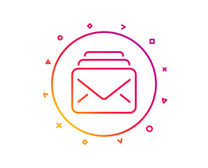 Mail line icon. New Messages correspondence sign. E-mail symbol. Gradient pattern line button. Mail icon design. Geometric shapes. Vector