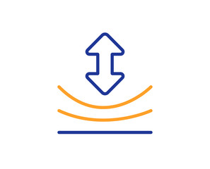 Resilience line icon. Elastic material sign. Colorful outline concept. Blue and orange thin line color icon. Resilience Vector