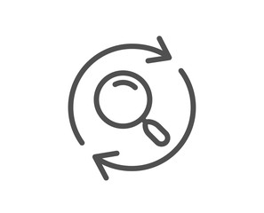 Aufkleber - Search line icon. Refresh find results sign. Quality design flat app element. Editable stroke Search icon. Vector