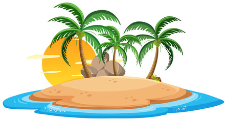 Wall Mural - Isolated island on white background
