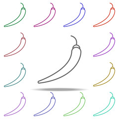Poster - hot peppers line icon. Elements of Fruit in multi color style icons. Simple icon for websites, web design, mobile app, info graphics