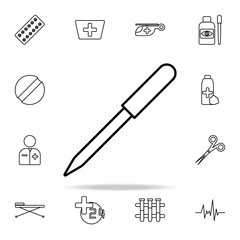 Poster - pipette line icon. Hospital icons universal set for web and mobile