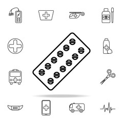 Poster - tile medicine line icon. Hospital icons universal set for web and mobile