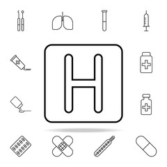Poster - hospital sign line icon. Hospital icons universal set for web and mobile