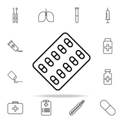 Poster - medicines line icon. Hospital icons universal set for web and mobile