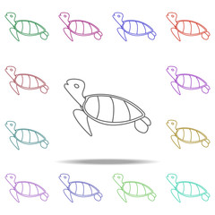 Poster - turtle illustration. Element of sea animal for mobile concept and web apps. Thin line turtle illustration can be used for web and mobile. Premium icon on white background