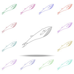 Poster - whale illustration. Element of sea animal for mobile concept and web apps. Thin line whale illustration can be used for web and mobile. Premium icon on white background