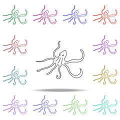 Poster - octopus illustration. Element of sea animal for mobile concept and web apps. Thin line octopus illustration can be used for web and mobile. Premium icon on white background