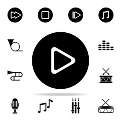 Poster - play in round sign icon. Music icons universal set for web and mobile