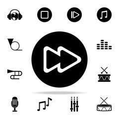 Poster - rewind mark icon. Music icons universal set for web and mobile