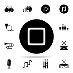 Poster - stop player icon. Music icons universal set for web and mobile