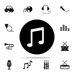 Poster - musical note in a circle icon. Music icons universal set for web and mobile