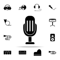 Poster - microphone icon. Music icons universal set for web and mobile