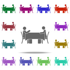 Poster - couple at table icon. Elements of People in love in multi color style icons. Simple icon for websites, web design, mobile app, info graphics