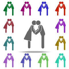 Poster - Couple kissing icon. Elements of People in love in multi color style icons. Simple icon for websites, web design, mobile app, info graphics