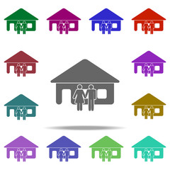 Poster - family near the house icon. Elements of People in love in multi color style icons. Simple icon for websites, web design, mobile app, info graphics