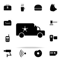 Poster - police truck icon. Police icons universal set for web and mobile