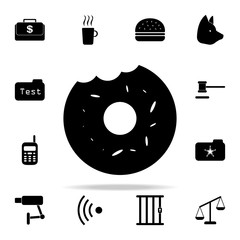 Poster - bitten donut icon. Police icons universal set for web and mobile