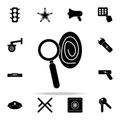 Poster - fingerprints icon. Police icons universal set for web and mobile