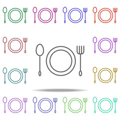 Poster - tableware outline icon. Elements of restaurant in multi color style icons. Simple icon for websites, web design, mobile app, info graphics