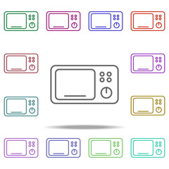 Poster - microwave oven outline icon. Elements of restaurant in multi color style icons. Simple icon for websites, web design, mobile app, info graphics