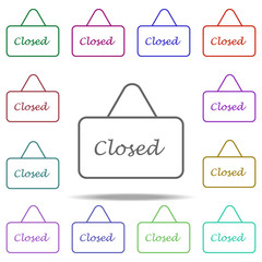 Poster - door sign closed outline icon. Elements of restaurant in multi color style icons. Simple icon for websites, web design, mobile app, info graphics