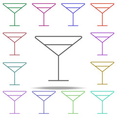 Poster - cocktail glass outline icon. Elements of restaurant in multi color style icons. Simple icon for websites, web design, mobile app, info graphics
