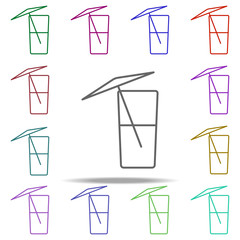 Poster - juice in a glass outline icon. Elements of restaurant in multi color style icons. Simple icon for websites, web design, mobile app, info graphics