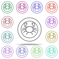 Poster - crab in a plate outline icon. Elements of restaurant in multi color style icons. Simple icon for websites, web design, mobile app, info graphics