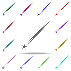 Poster - falling star icon. Elements of Space in multi color style icons. Simple icon for websites, web design, mobile app, info graphics