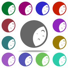 Poster - moon icon. Elements of Space in multi color style icons. Simple icon for websites, web design, mobile app, info graphics