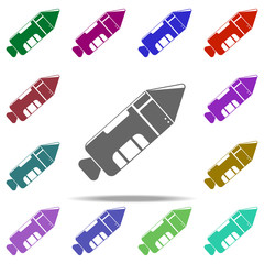 Poster - space shuttle icon. Elements of Space in multi color style icons. Simple icon for websites, web design, mobile app, info graphics