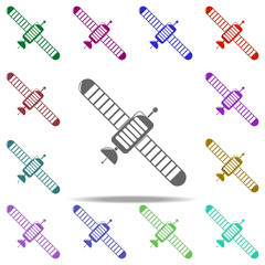 Poster - artificial satellite icon. Elements of Space in multi color style icons. Simple icon for websites, web design, mobile app, info graphics