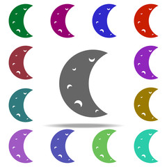 Poster - crescent icon. elements of space in multi color style icons. simple icon for websites, web design, m