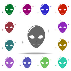 Poster - alien icon. Elements of Space in multi color style icons. Simple icon for websites, web design, mobile app, info graphics
