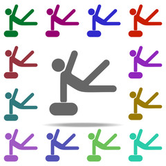 Poster - athlete on shell icon. Elements of Sport in multi color style icons. Simple icon for websites, web design, mobile app, info graphics