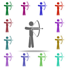 Poster - archery icon. Elements of Sport in multi color style icons. Simple icon for websites, web design, mobile app, info graphics