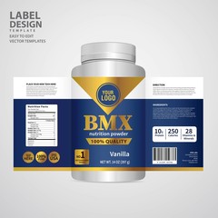 Wall Mural - Bottle label, Package template design, Label design, mock up design label template