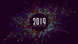 Colorful radial pattern New Year background.