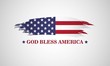 God bless America. Patriotic illustration with grunge american flag
