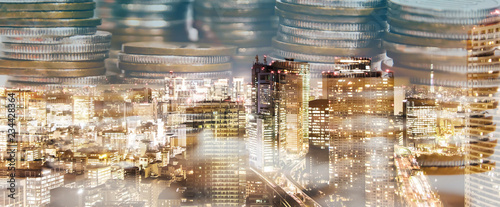 Stampa su Tela  金融都市とマネー