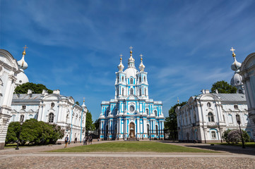 Wall Mural - Smolny Resurrection of Christ Cathedral in St. Petersburg. Russia