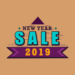 Poster - New year 2019 sale emblem vector