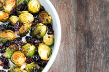 Roasted Brussels Sprouts With Cranberries