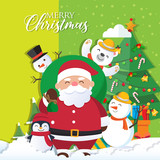 Fototapeta Natura - Christmas background with Santa Claus
